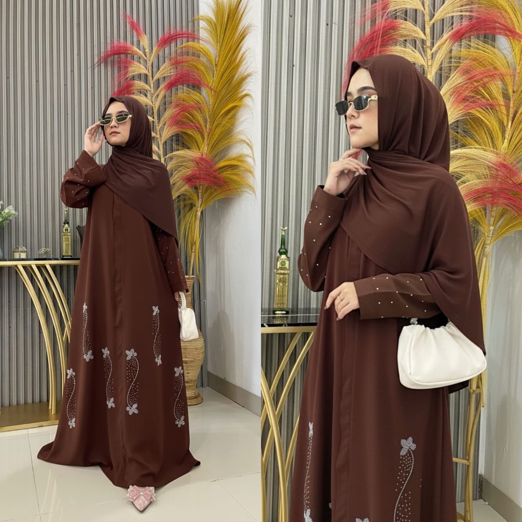Sazidah Fashion - Aynun Abaya Sabrina Premium Anti UV | Gamis Muslim Untuk Umroh & Daily