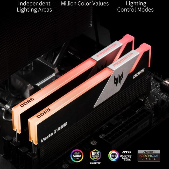 Jual ACER PREDATOR VESTA II RGB DDR5 32GB (2x16GB) 6400Mhz CL32 - Black ...