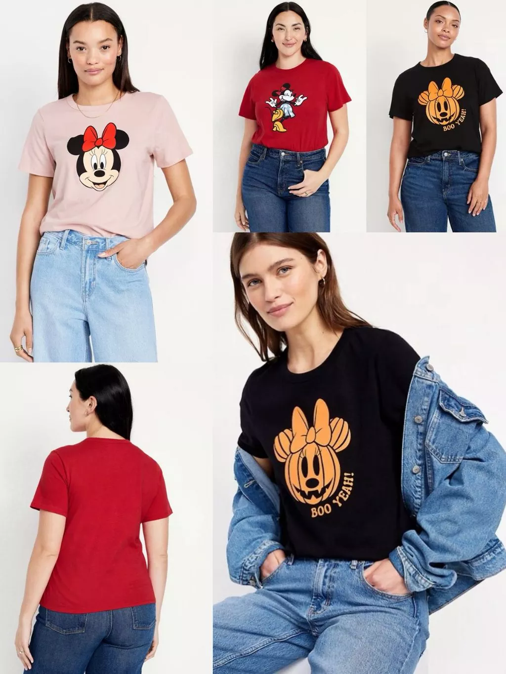 Kaos Lengan Pendek Wanita Bahan Katun OLN Mickey Minnie Mouse Halloween T-Shirt - 2374