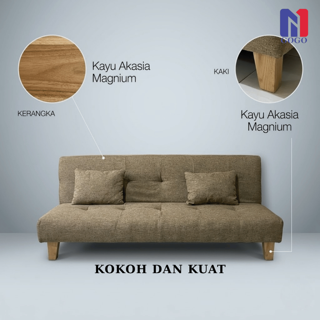 Jual Sofa Bed Minimalis Pudan 01 - Sofa Lipat Multifungsi 2in1 Busa ...