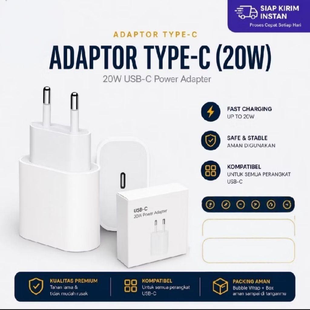 Jual ‼️READY‼️ADAPTOR IPHONE TYPE C GRADE A - Batok 20W USB C PD 2.4A ...