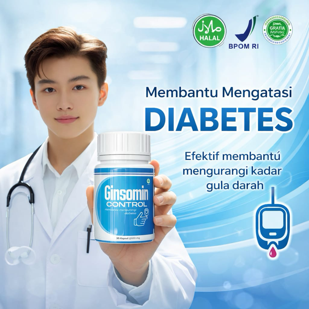 Ginsomin Diabetes Mengurangi Gula Darah Dan Kaki Kram Kesemutan 30Kapsul