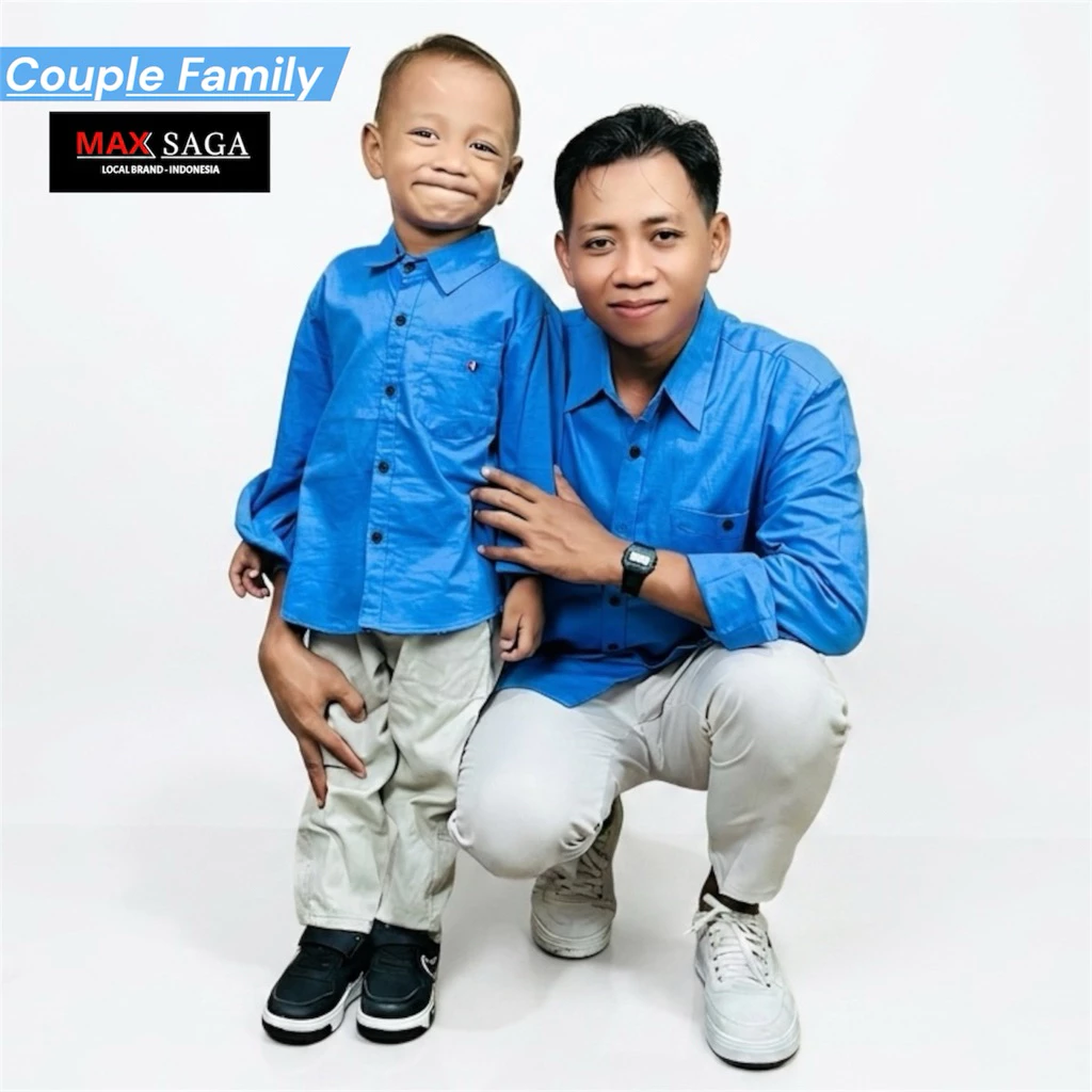 Couple Kemeja Pria Dewasa & Anak Bahan Katun