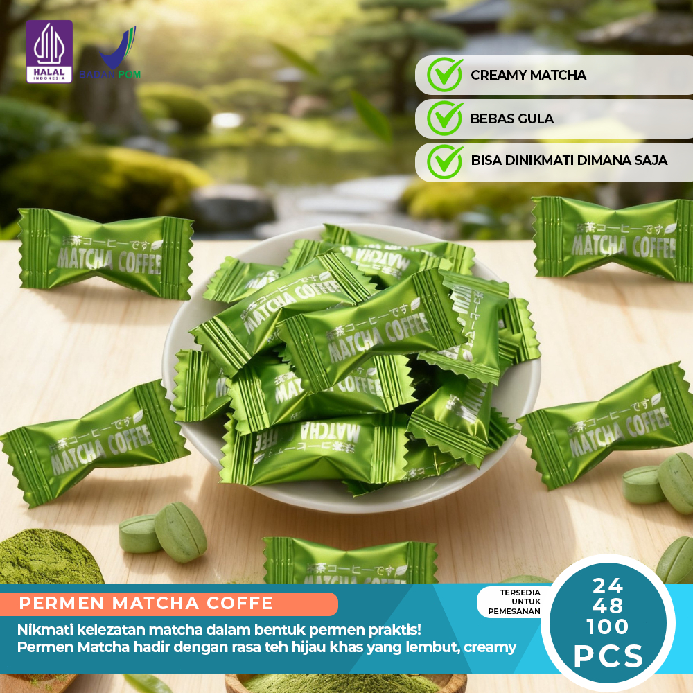 Jual Permen Matcha Coffee Viral Bebas Gula Rasa Matcha Yang Nikmat ...