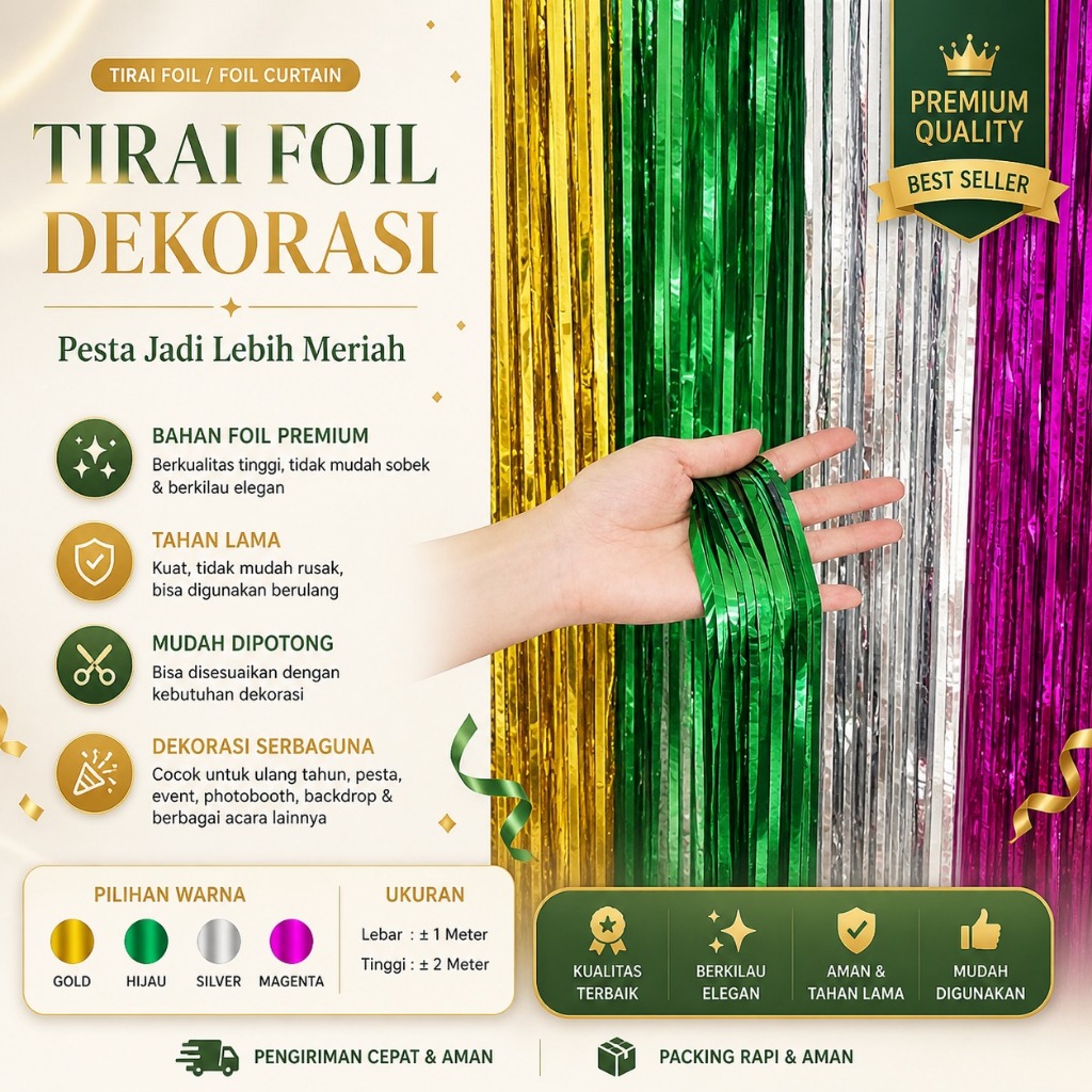 Jual Tirai Rumbai Ulang Tahun / Tirai Rumbai Pesta Dekorasi / Tirai ...