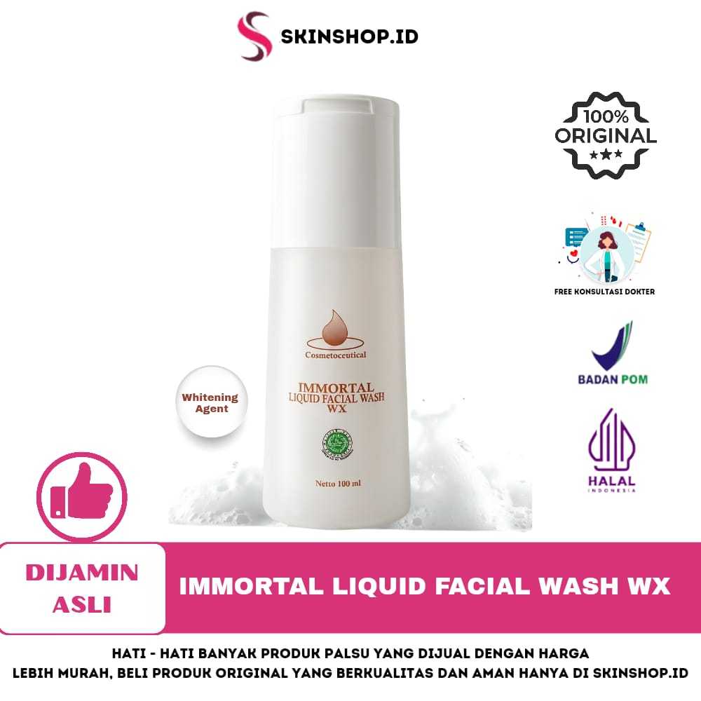 [STOK TERBARU] Immortal Liquid Facial WASH WX 100ml Original / Sabun Wajah BPOM Aman