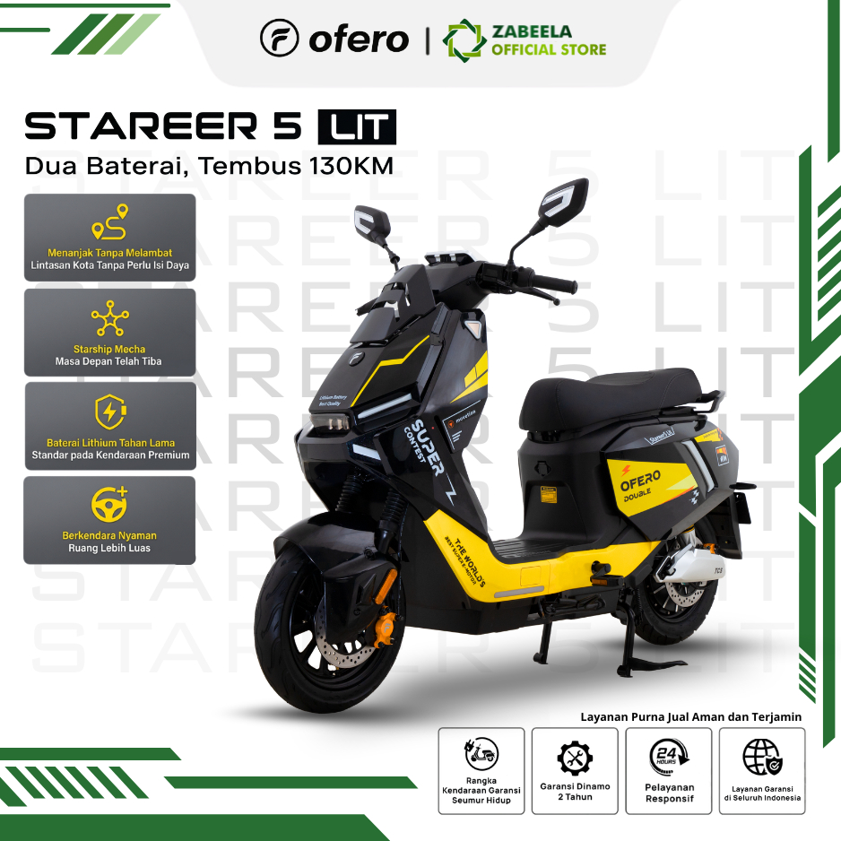 Sepeda Listrik Ofero Stareer 5 Lit - Lithium Battery
