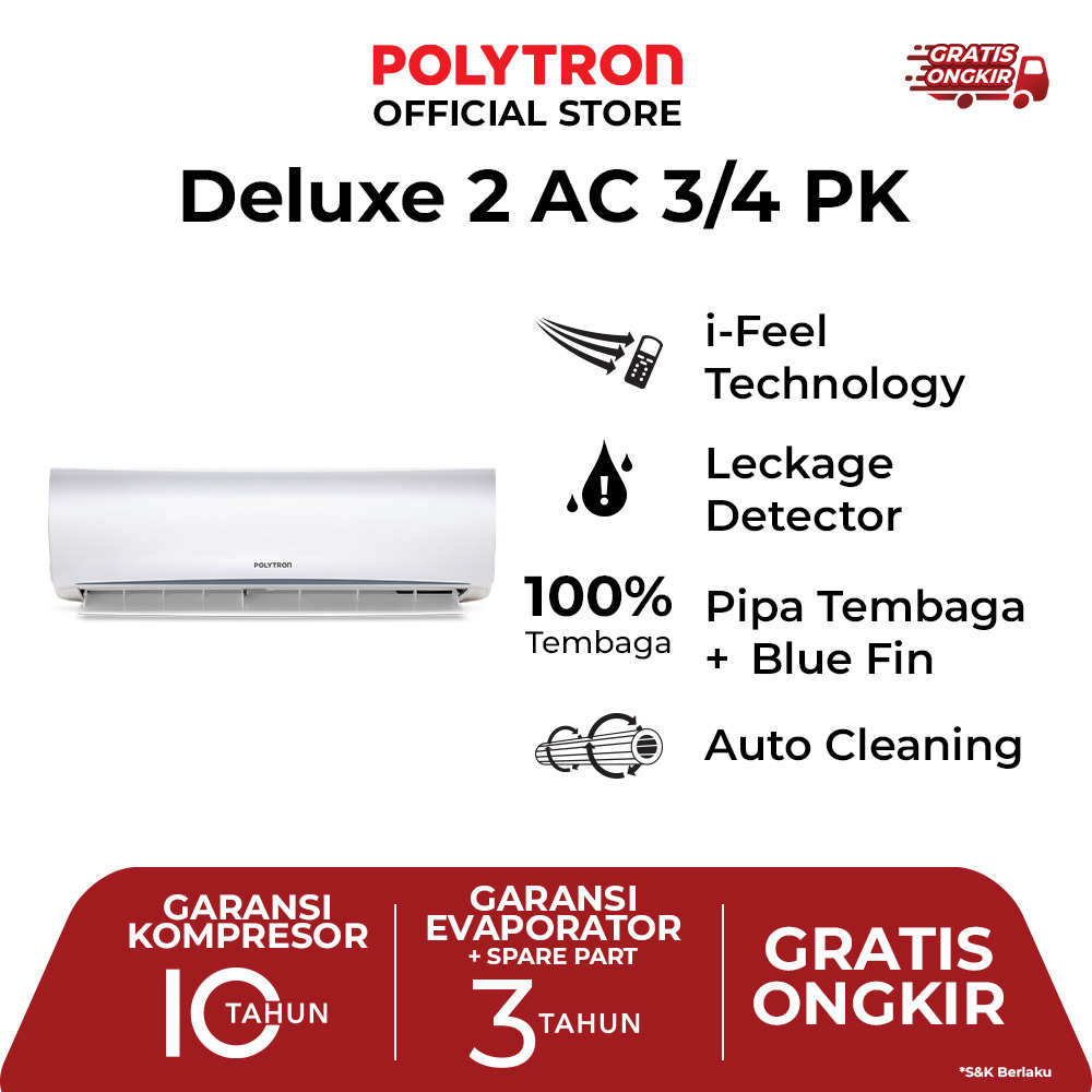 Jual AC POLYTRON PAC07VH 3/4 PK R32 Deluxe Super Turbo Cooling 0.75 PK ...