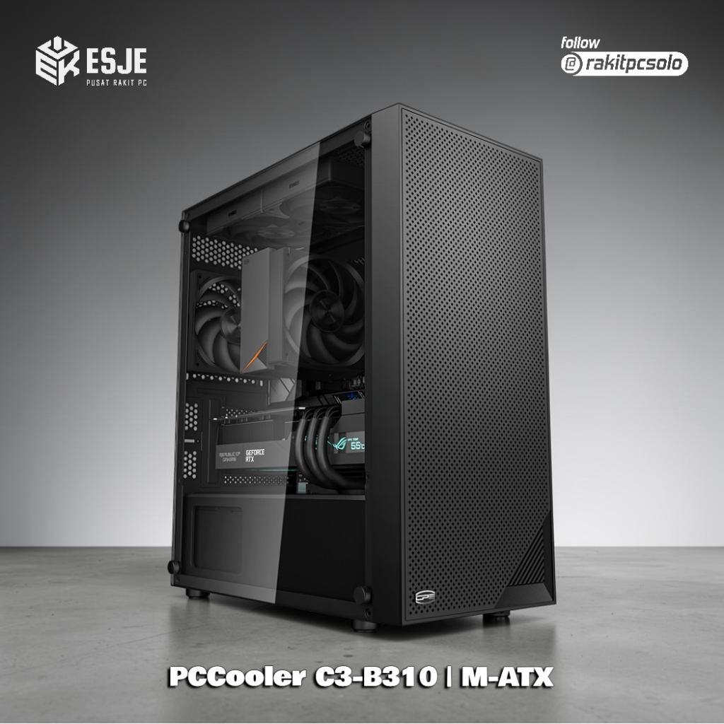 Jual PCCOOLER C3-B310 Black Casing PC Hitam M-ATX Gaming Case | Shopee ...