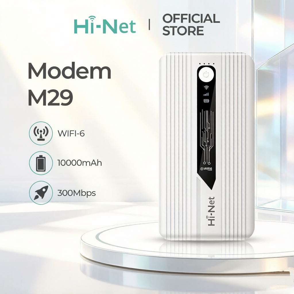 Hi Net Modem M29 Power Bank Router 2-in-1 4G + Wi-Fi 6 Jaringan Berkecepatan Tinggi 300Mbps Mendukung Kartu SIM 10.000mAh Power Bank Berkapasitas Tinggi