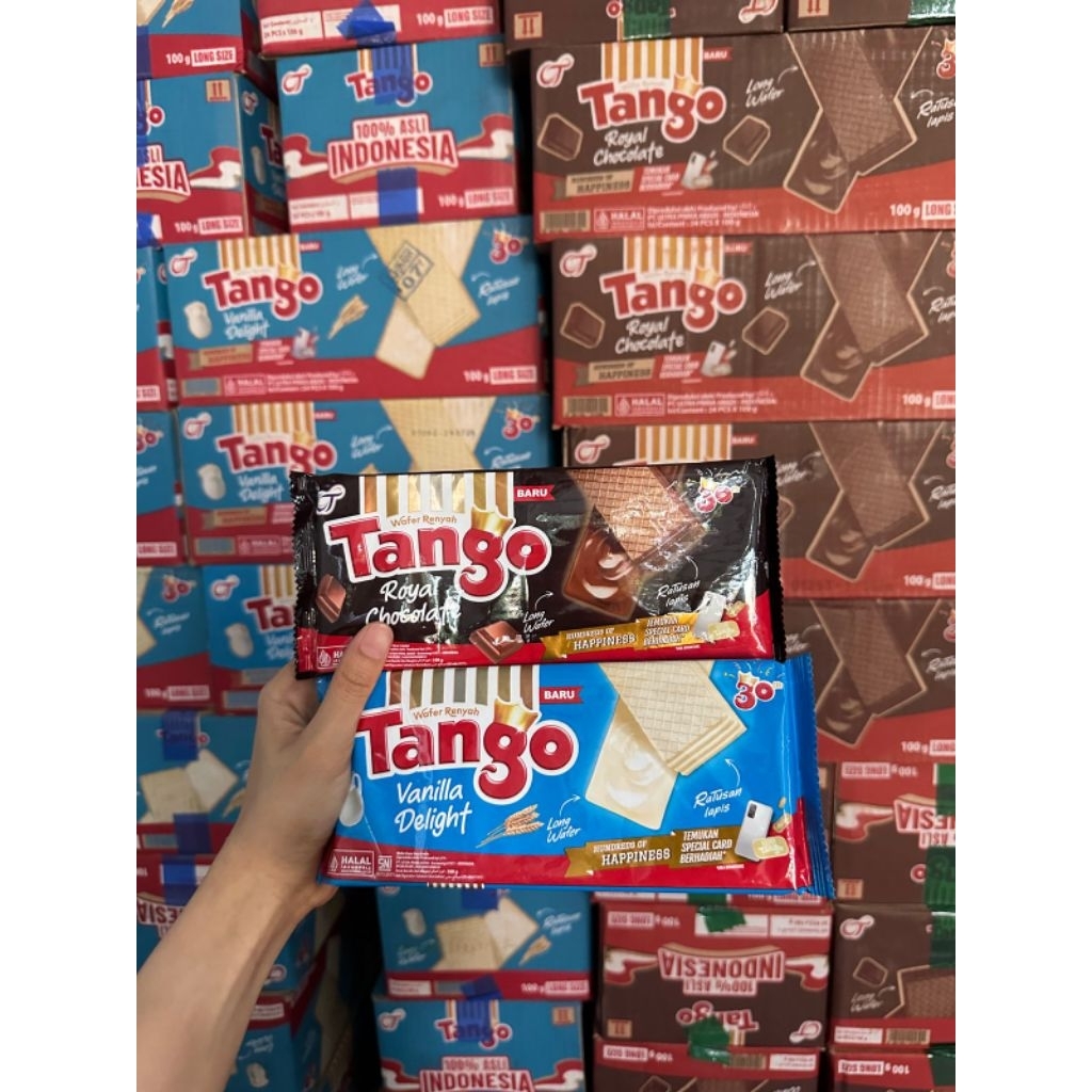 Jual Tango Wafer 100g 24 Pcs - Rasa Vanila Coklat, Camilan Renyah ...