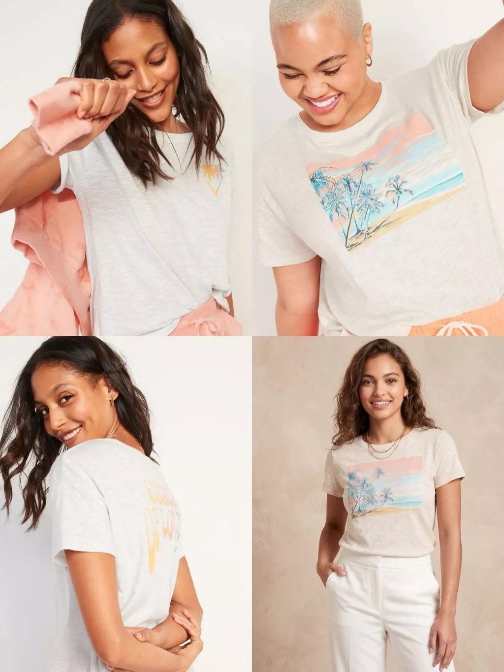 Kaos Lengan Pendek Wanita OLN Loose Graphic Easy Short-Sleeve T-Shirt - 2404