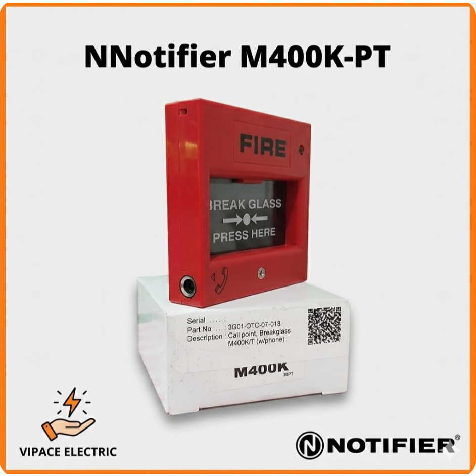 Jual Notifier M400K-PT Break Glass Manual Phone Jack Fire Alarm with ...