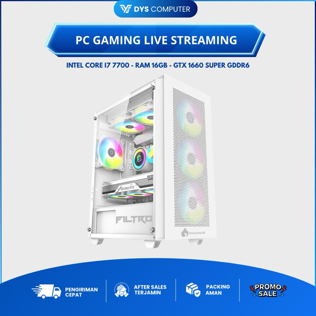 Jual PC Gaming Intel Core i7 7700 | GTX 1660 Super 6GB GDDR6 | RAM