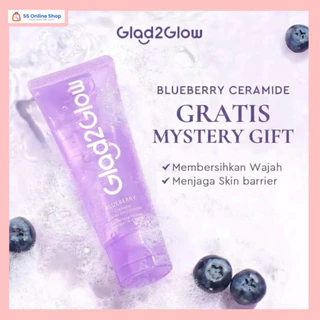 [BUY GET FREE GIFT] GLAD2GLOW FACIAL WASH BLUEBERRY CERAMIDE LOW PH CLEANSER 70ML SABUN CUCI MUKA ANTI JERAWAT ANTI AGING SKIN BARRIER S1082