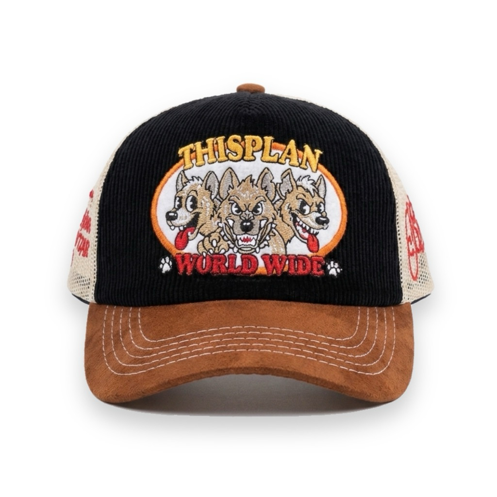 Jual Topi Jaring Corduroy Trucker Hat Wolfcub Black Brown Cream ...
