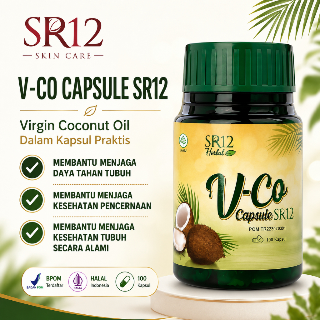 SR12 VCO Capsule SR12 100 Kapsul Original BPOM Herbal Lambung Asam Lambung Daya Tahan Tubuh