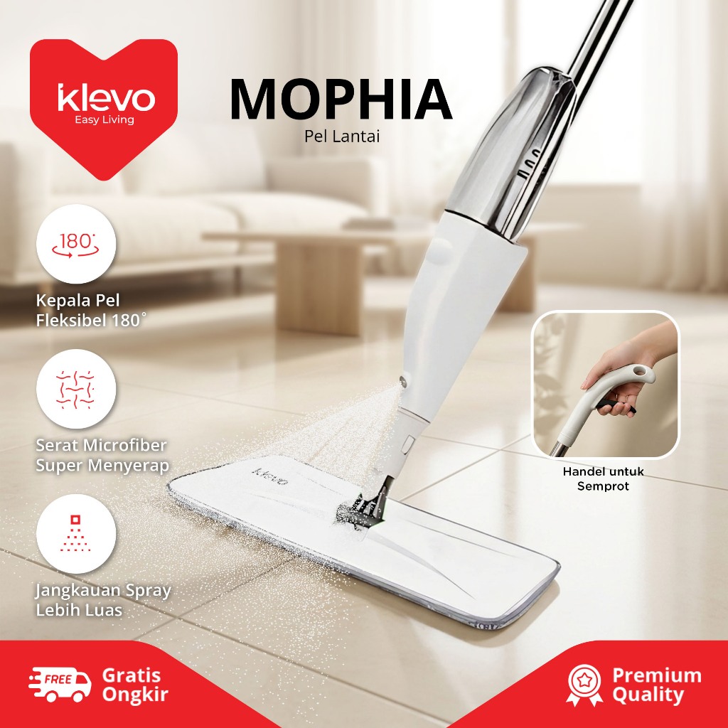 Jual KLEVO Mophia Pel Lantai Semprot Spray Mop Pel Lantai Semprot Tanpa ...