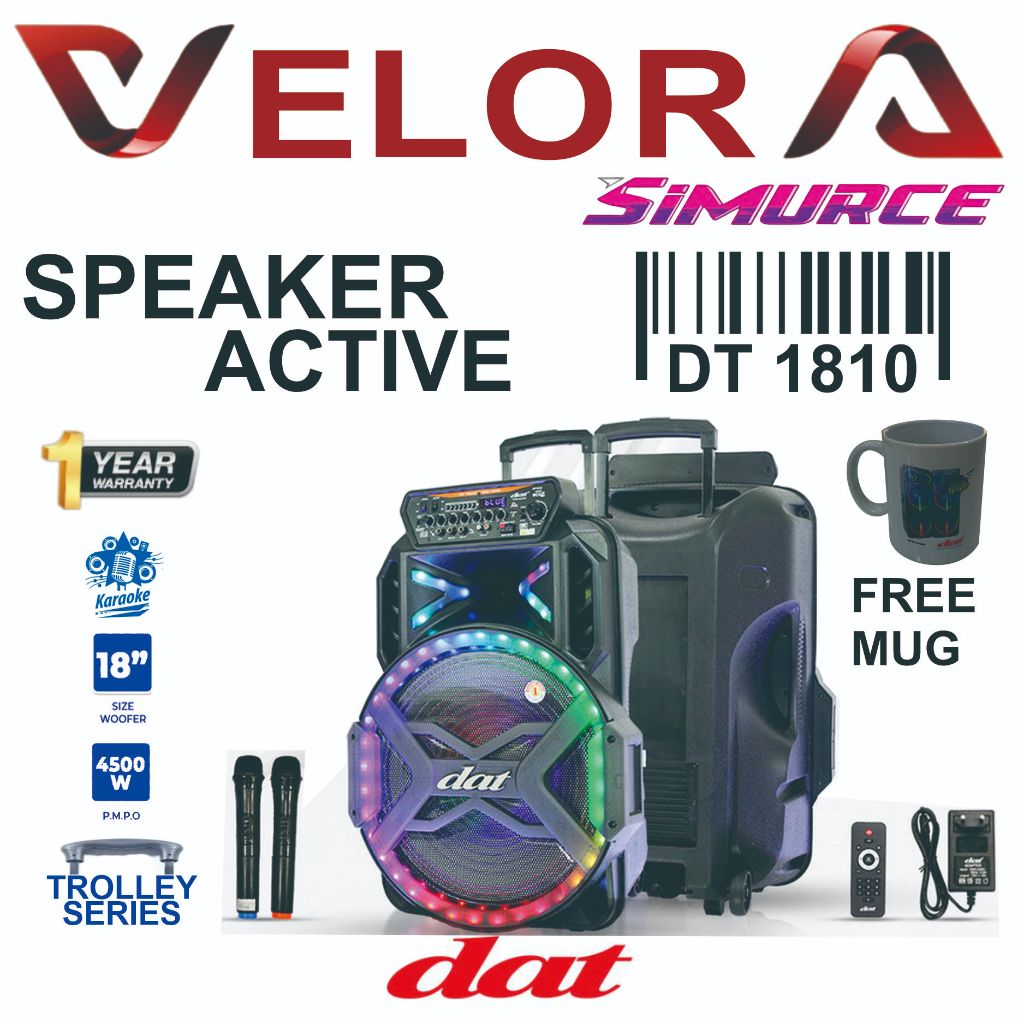 Jual DAT DT-1810 Speaker Portable Trolley DAT 18 Inch / Speaker DAT DT ...