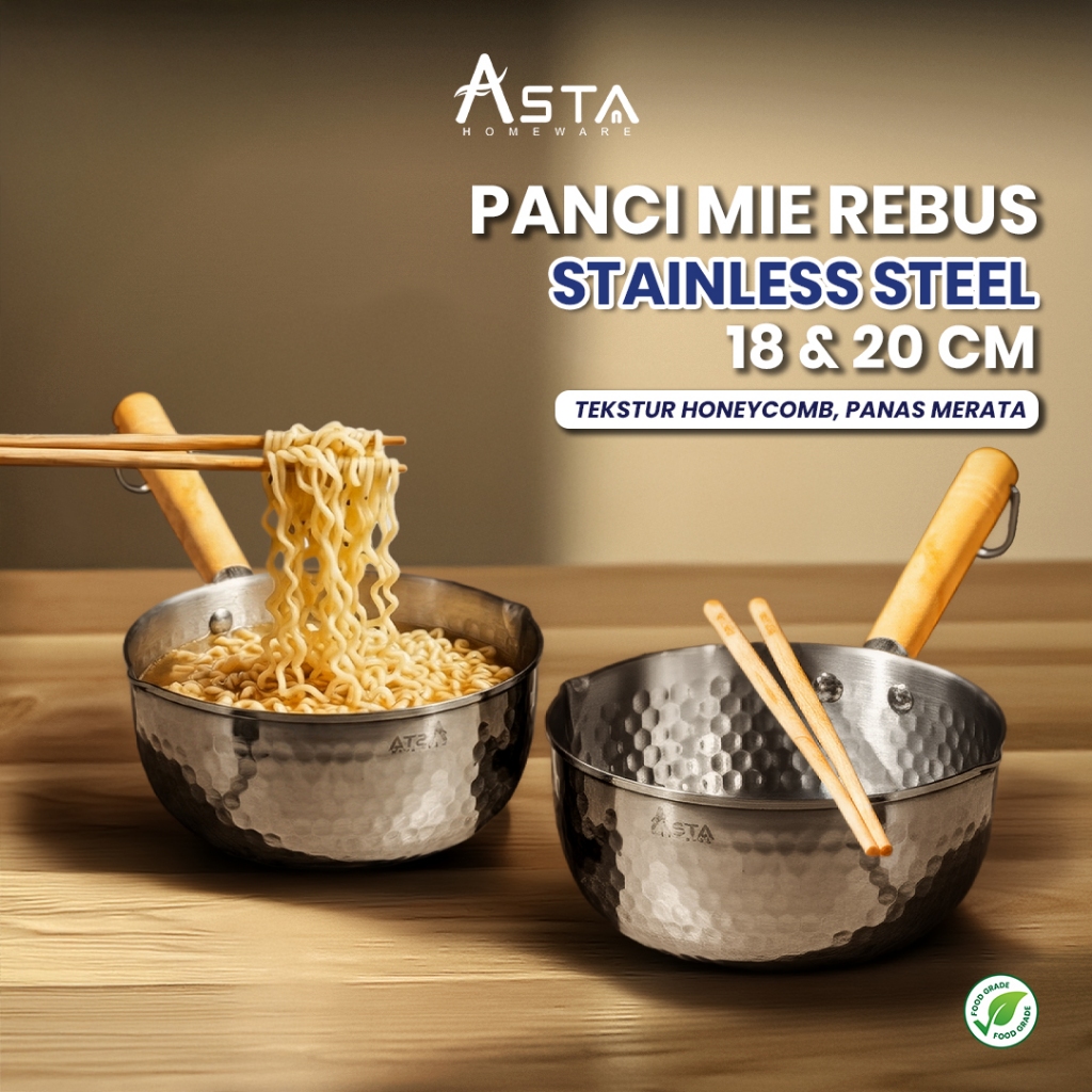 Jual Panci Mie Rebus Stainless Steel - Sauce Pan Tebal 20 cm - Free ...