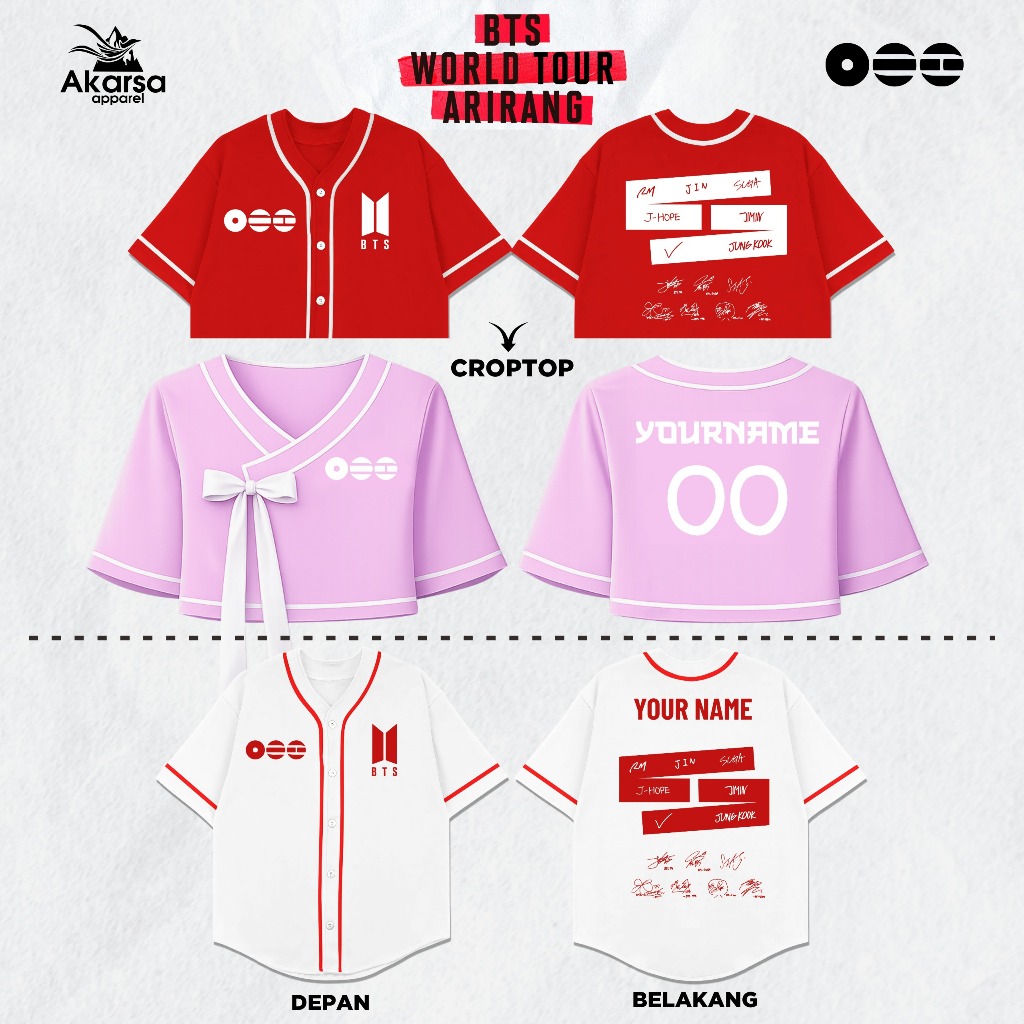 Jual Jersey baseball KPOP 8TS Arir4ng custom 1 hari jadi / jersey ...
