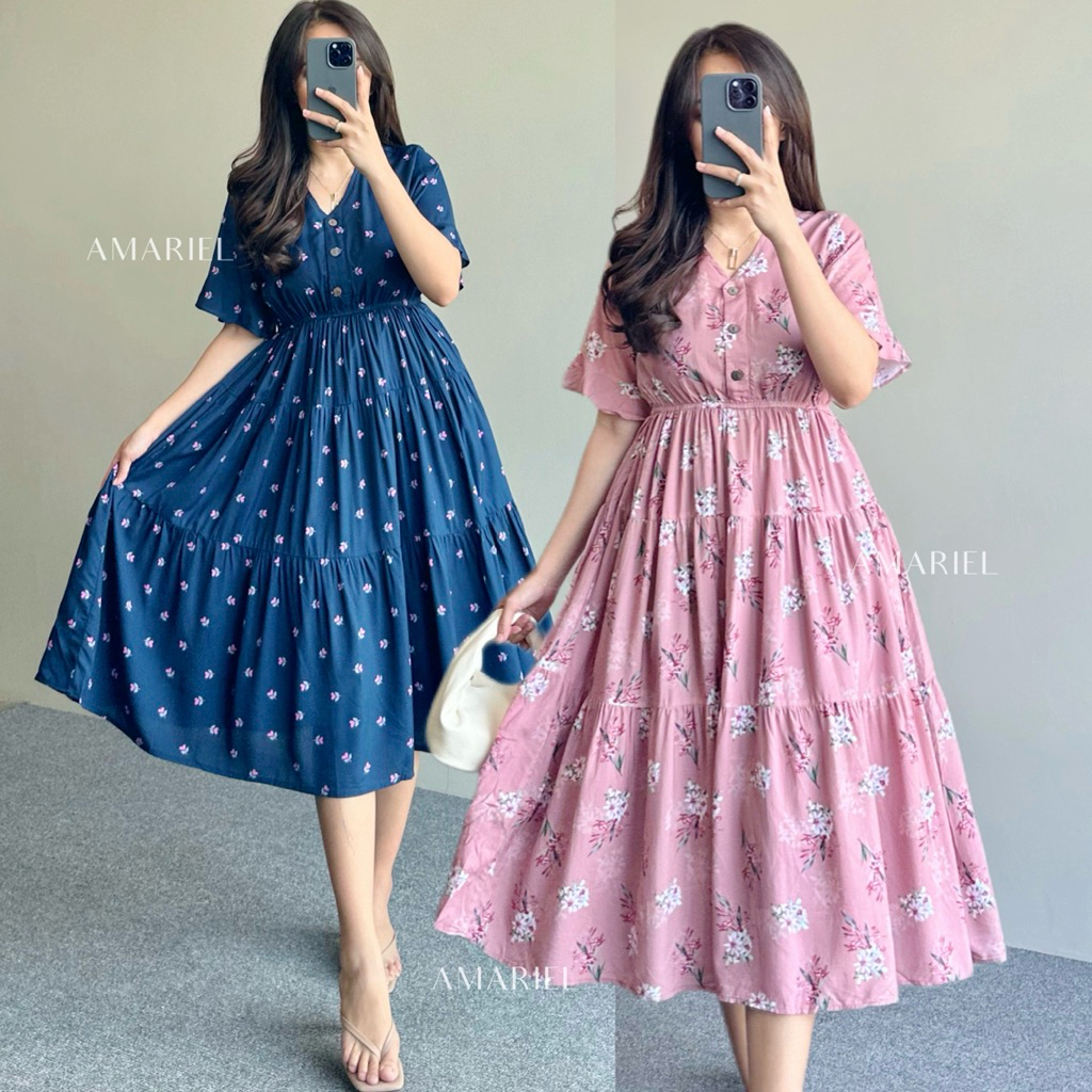 Amariel Nixie Dress Daster Nyaman Bumil Busui Friendly