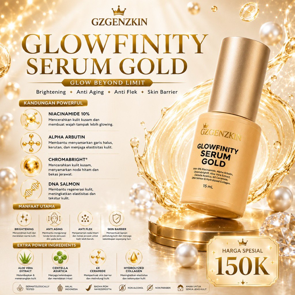 Jual GZGENZKIN Glowfinity Serum Gold 24K 15ml – Serum Wajah BPOM ...