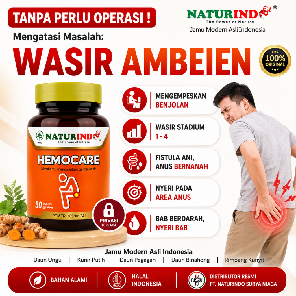 Obat Ambeien Wasir Benjolan di Anus BAB Berdarah Ampuh Herbal Ambeyen Ambeien Wasir Stadium 1 - 4