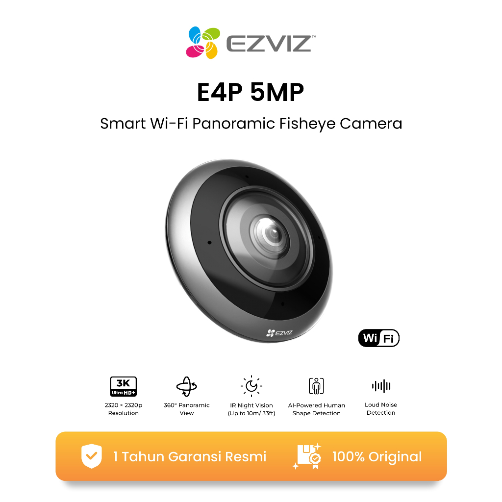 Jual Ezviz E4P 5MP Smart Wi-fi Panoramic Fisheye Camera | Shopee Indonesia