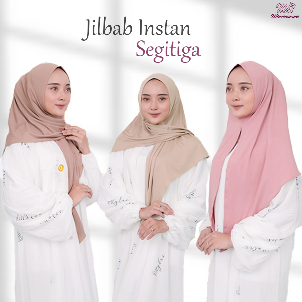 Kerudung Bergo Jilbab Instan Segitiga Hijab Instan Non Pet Kaos Jersey Warna Lengkap