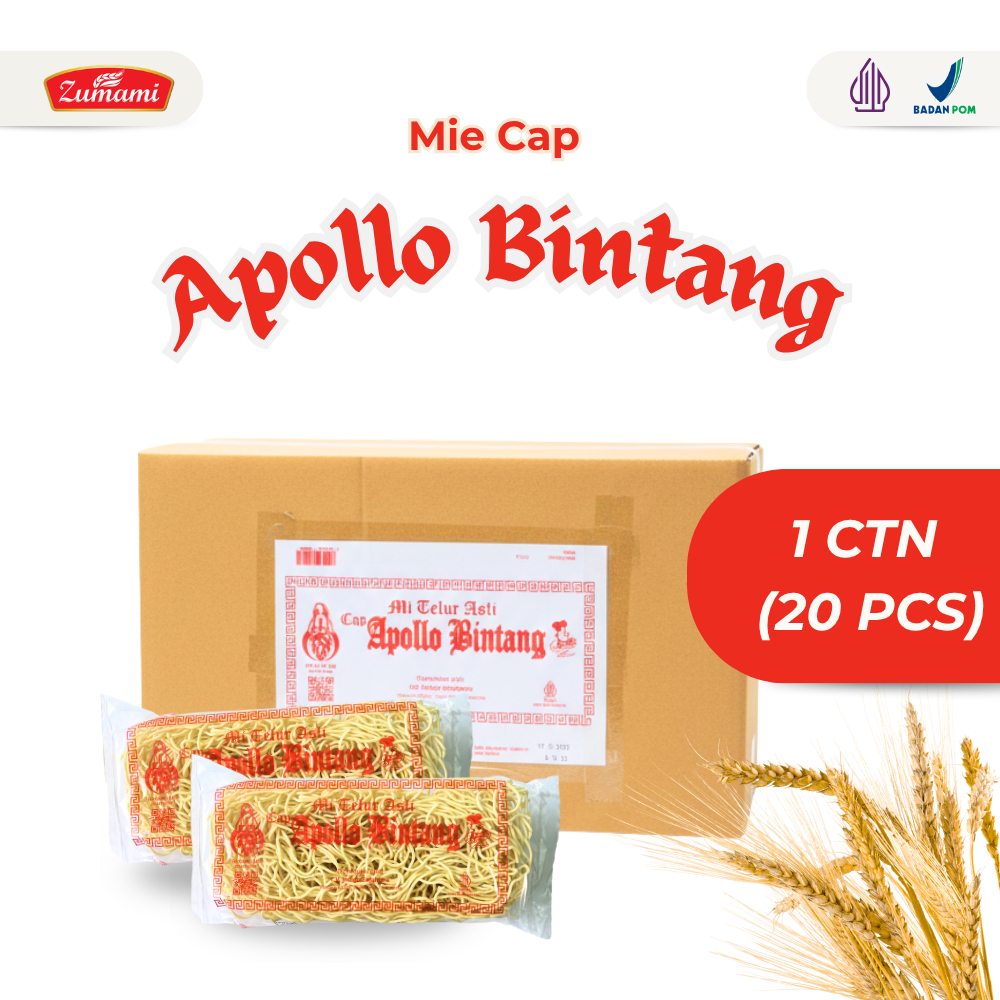 Jual ZUMAMI MIE TELUR BULAT 200 GRAM APOLLO BINTANG NON BUMBU 1 DUS ISI ...