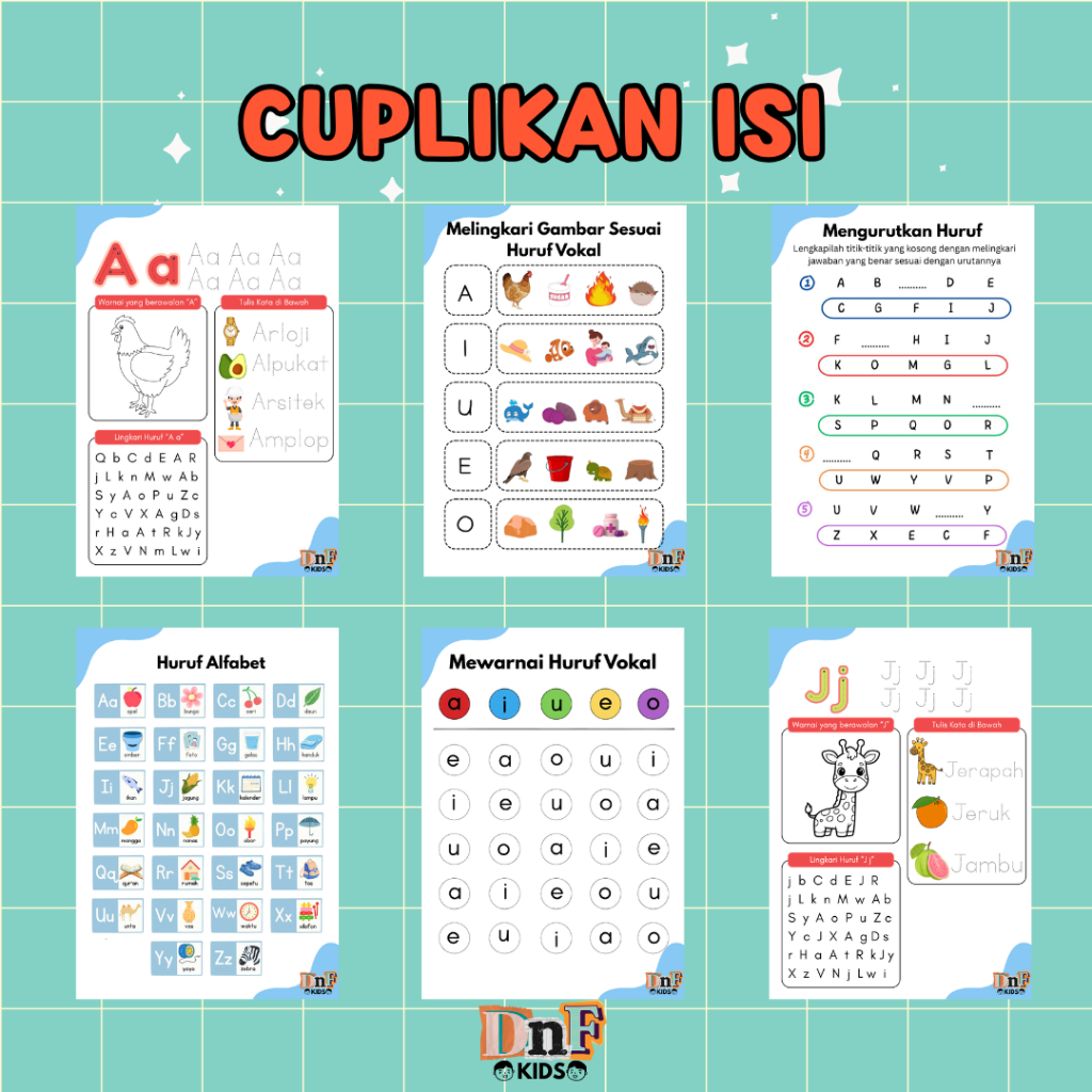 Jual Worksheet Anak ABC Lembar Aktivitas Mengenal Alfabet PAUD TK Usia ...