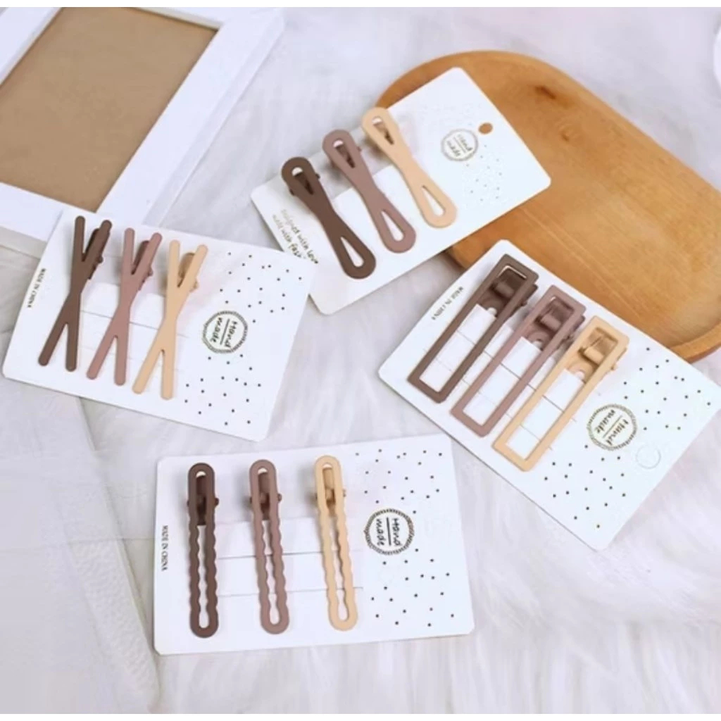 Jual Jepit Rambut Klip Korea Vintage 3 in 1 Hairclip Wanita Korea Cute ...