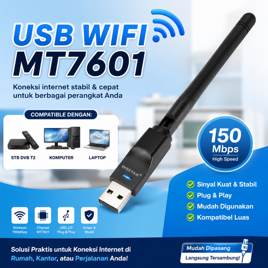 USB WiFi Dongle MT7601 Set Top Box DVB T2 / USB WIFI PC / USB WIFI LAPTOP / WIFI Dongle Adapter