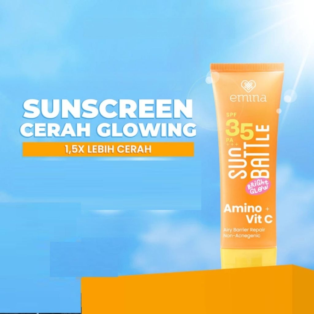 Jual Emina Sun Battle SPF 30 PA+++ Bright Glow (Kuning) | Shopee Indonesia