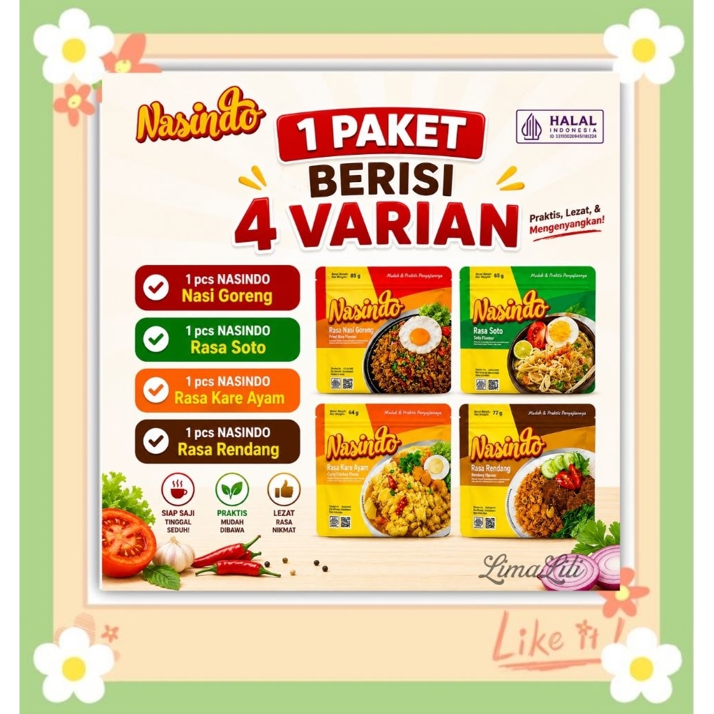 Jual NASINDO Nasi Instant Paket Hemat Campur 4 Rasa Nasi Goreng Nasi ...
