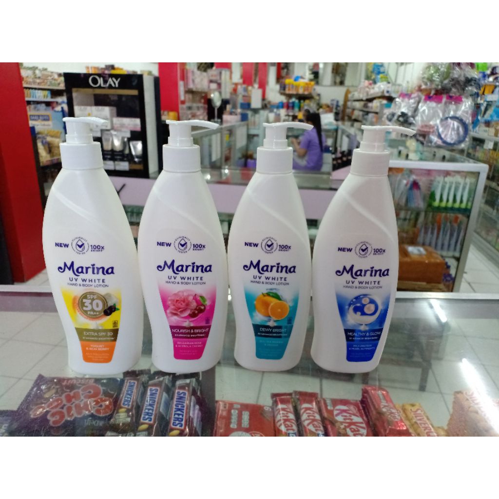 Jual Marina Uv White Hand& Body Lotion Pump Botol 350ml | Shopee Indonesia