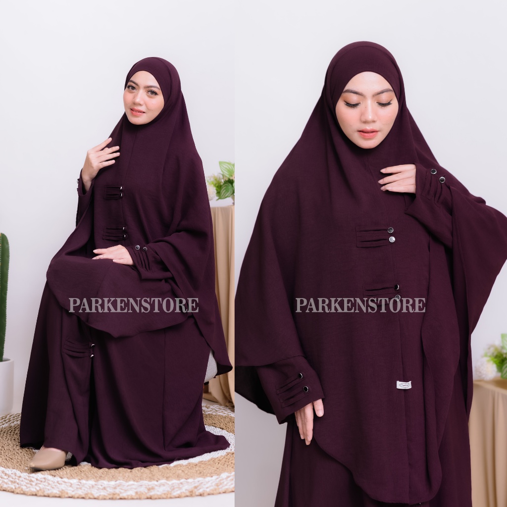 Gamis Haiva - Abaya Syar'i Set Hijab Bandana + Free Cadar tali Crinkle Airflow Highquality - Muslim Wanita Dress Syari Mewah Cantik Hitam Basic Dewasa Casual Remaja Lebaran Pesta Kondangan Ibu Soft Lexina Sultan Khimar Syar'i