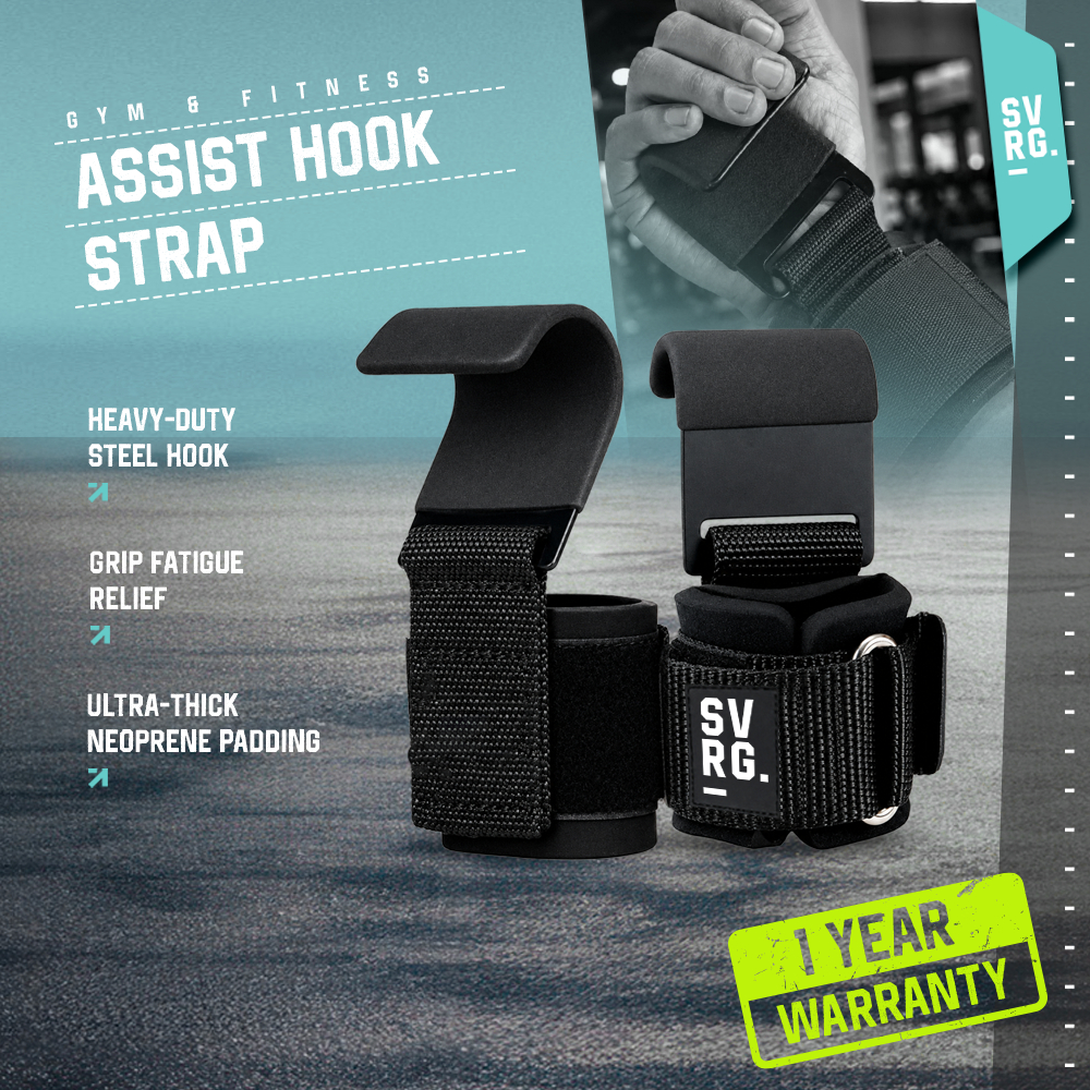 Jual SVRG Grip Assist Strap - Assist Hook Strap - Weightlifting Hook ...