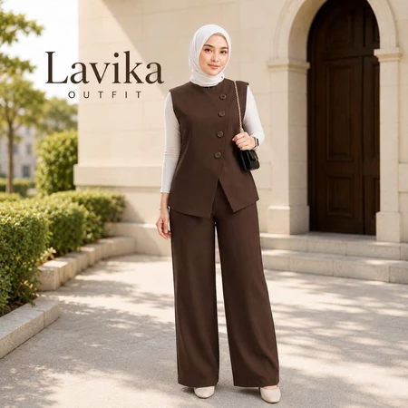Foto 6 Setelan Vest & Celana Wanita Celana Panjang Bahan Semiwoll Premium | 010
