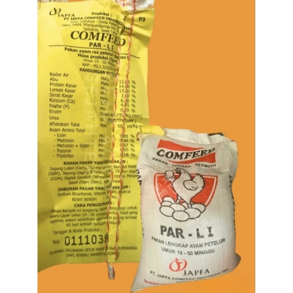 Jual Comfeed par l1 Pur ayam petelur layer (pelet) | Shopee Indonesia