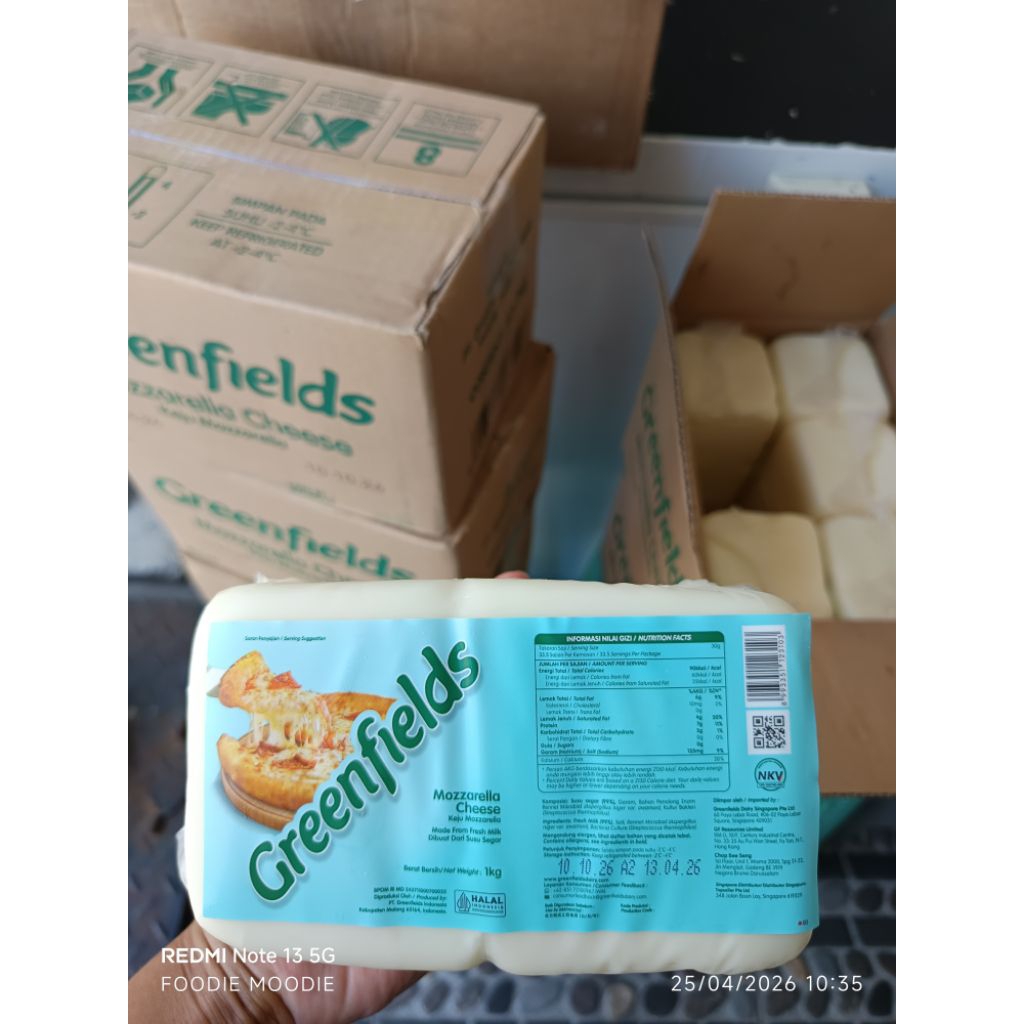 Jual Keju mozzarella balok greenfields 1kg/mozzarella cheese | Shopee ...