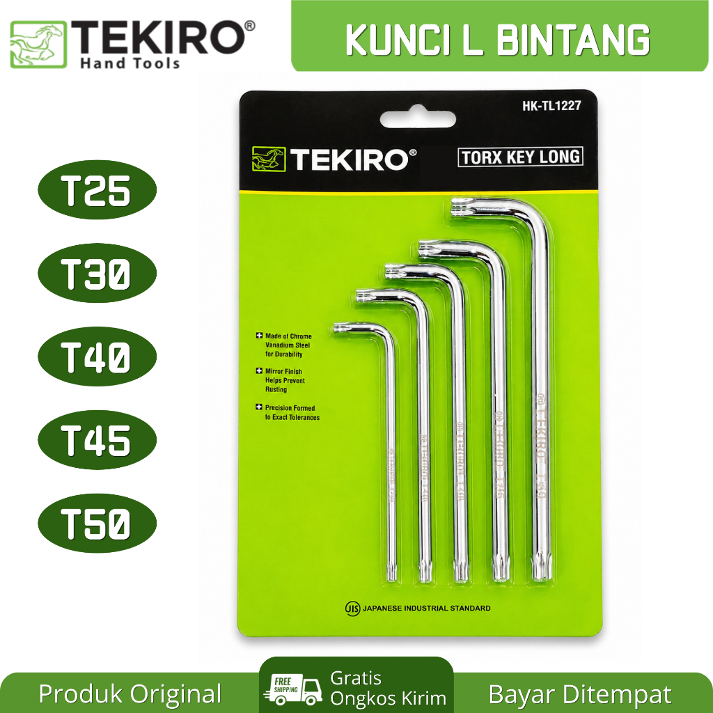 Jual [ 1 PCS ] TEKIRO Kunci L Bintang T25 T30 T40 T45 T50 Torx Key Long ...
