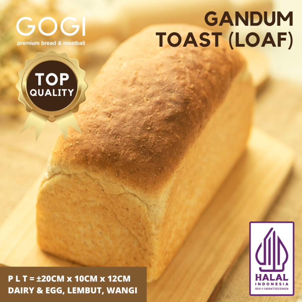 Jual Roti Tawar Gandum Wholemeal Bread Roti Whole Wheat Toast Bread ...