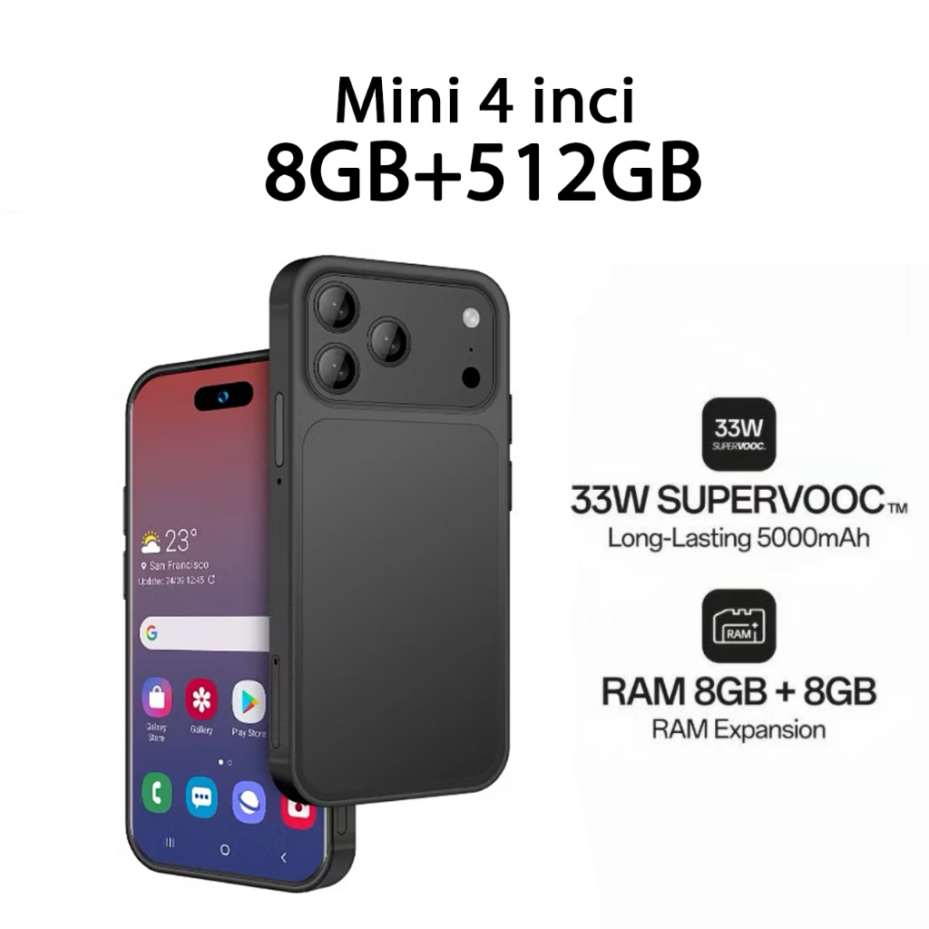 Jual hp 4 inch mini Smartphone mini17 phone ram 8/256GB jaringan 3G/4G ...