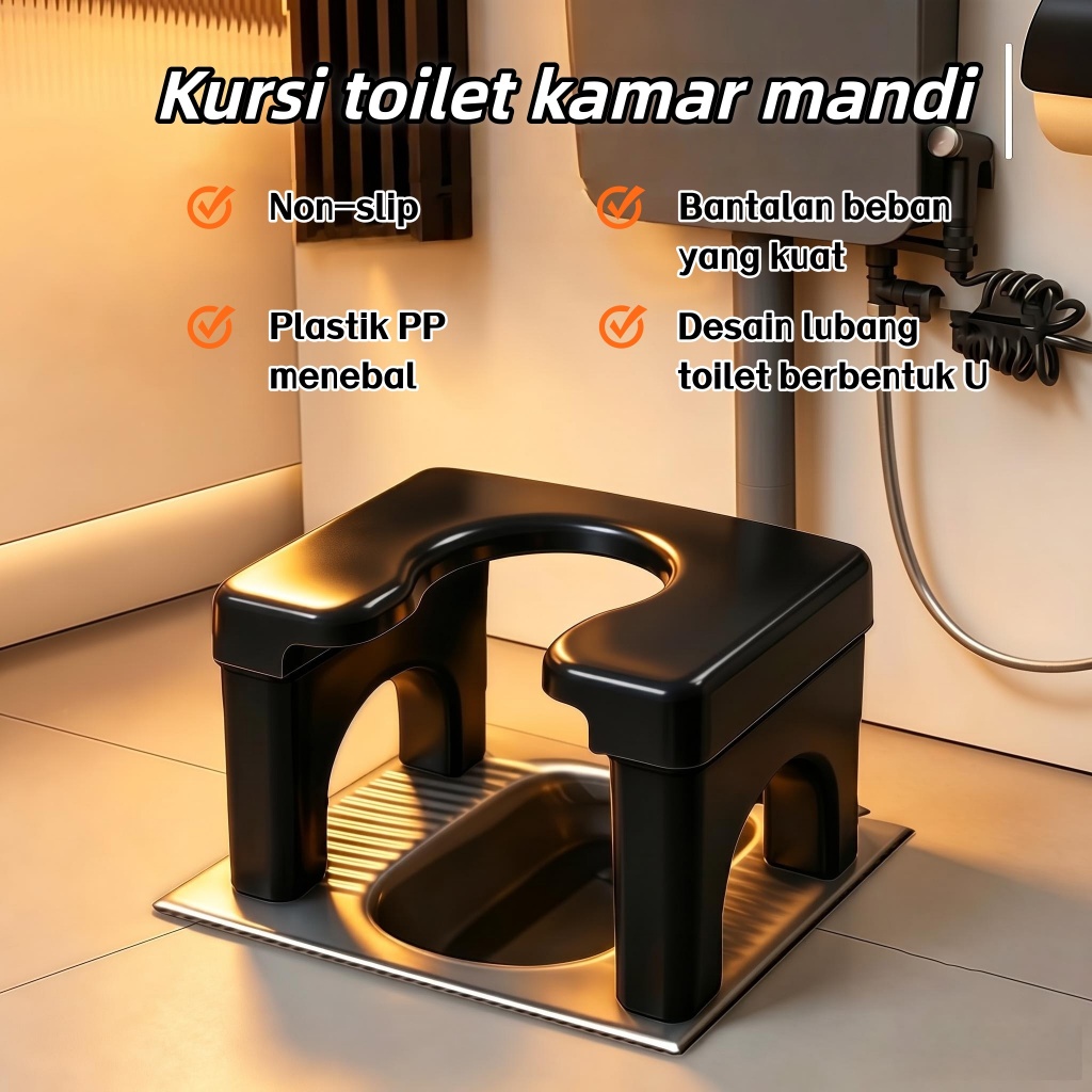 (Promosi harga murah) YiBao Kursi Toilet Jongkok Bahan Plastik Tebal Anti Slip Untuk Wanita Hamil Kursi Pup Kloset Duduk HSB682