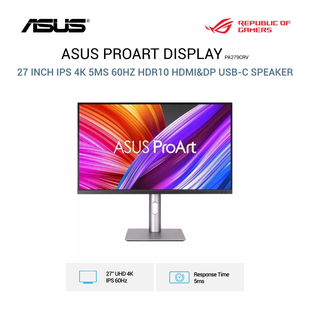 Jual Monitor Asus ProArt PA279CRV 27 Inch Display IPS 4K 2160p 5Ms 60Hz ...