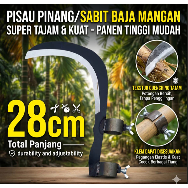 Pisau Pinang Pertanian Pisau Petik Pinang Serbaguna Petik Buah Rumput Pisang Pertanian
