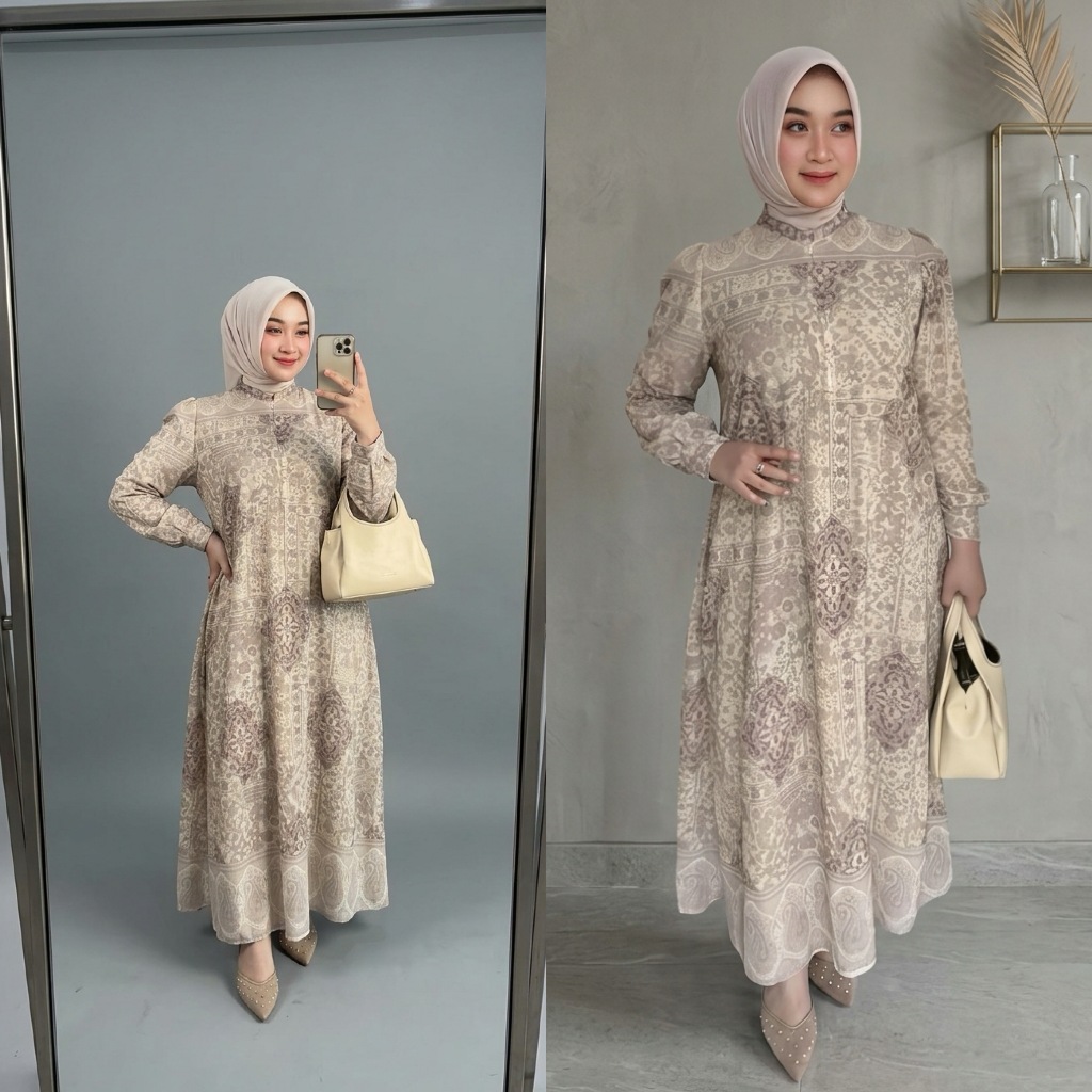 Rafaela Dress Terbaru Gamis Abaya Khasmir Gamis RSM Fashion Bandung