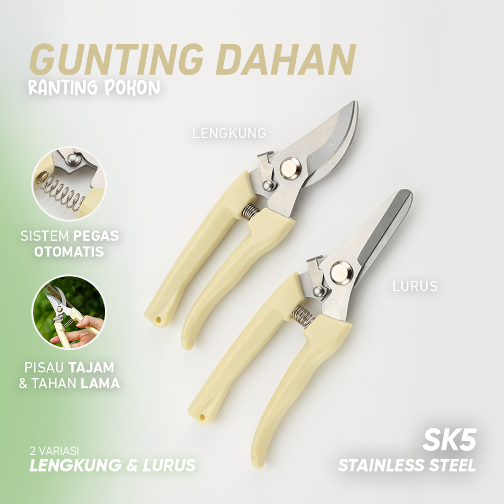 Gunting Dahan Ranting Pohon / Garden Scissors / Gunting Tanaman / Peralatan Berkebun Stainless Steel
